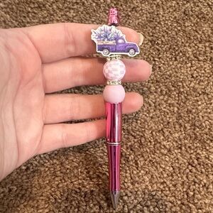 Pink Handmade Pen with Truck Design